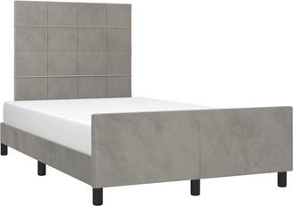 vidaXL Vidaxl - Estructura De Cama Sin Colch&oacute;n Terciopelo Gris Claro 120x200 Cm