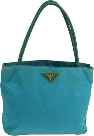 Prada Tessuto Blue Synthetic Tote Bag (Pre-Owned)