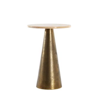 Light & Living Light&living - Mesa Auxiliar Ynez Travertino Arena Y Bronce
