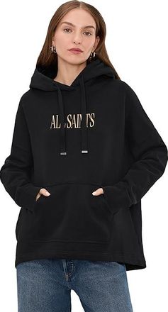 AllSaints Cora Etie Hoody Womens Sweatshirt Black : LG (US 10-12), Cotton