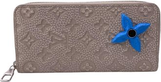 Louis Vuitton Taurillon Blue Gray Leather Wallet (Bi-Fold) (Pre-Owned)