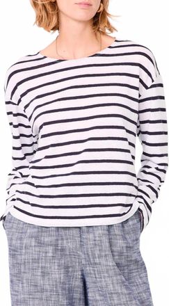 Officine G&eacute;n&eacute;rale Dakota Long Sleeve Stripe Tee In Navy/white