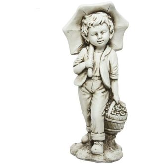 Kaemingk Statua Bimbo 24x30xh67,5cm In Polimagnesio Bianco