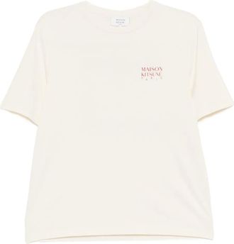 Maison Kitsun&eacute; logo-print crew-neck T-shirt - Beige