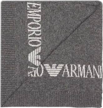 Emporio Armani Hat and Scarf Set - unisex - Wintersjaals - Grijs - ONE Size - Wol - Accessoires