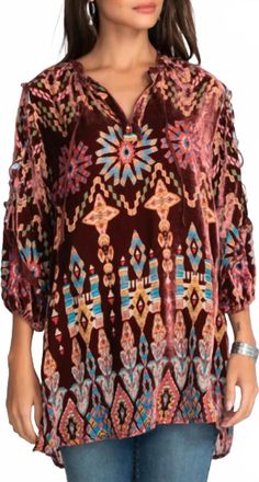 Johnny Was Geo Burnout Mali Tunic In Multi