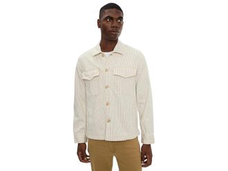 Liverpool L.A. Flap Pocket Collared Denim Jacket Mens Jacket Ecru/Slate : 2XL, Cotton/Denim/Elastane