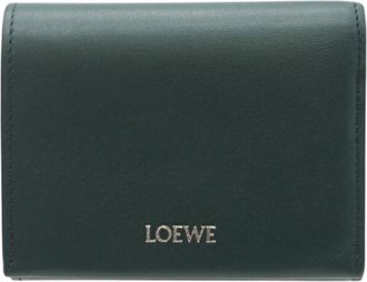 Loewe Green Navy Leather Wallet (Tri-Fold) (Pre-Owned)