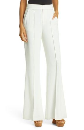 Alice & Olivia Dylan Bootcut Pants in White at Nordstrom, Size 10