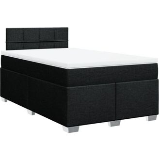 vidaXL Cama Box Spring Con Colch&oacute;n Tela Negro 120x190 Cm Vidaxl
