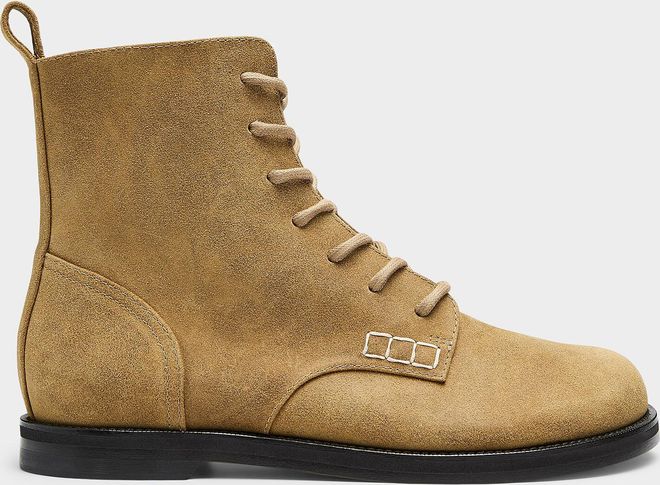Mens Sleek ochre suede boots Men