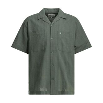 Carhartt Work in Progress Short Sleeve Camp Shirt - Heren - Korte mouwen Overhemden - Groen - S - Overhemden