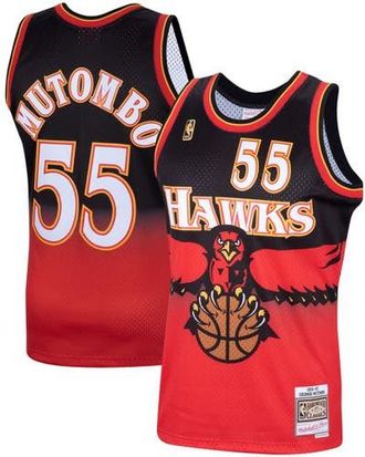Mitchell & Ness Mens Mitchell & Ness Dikembe Mutombo Scarlet Atlanta Hawks Hardwood Classics Swingman Jersey at Nordstrom, Size Xx-Large