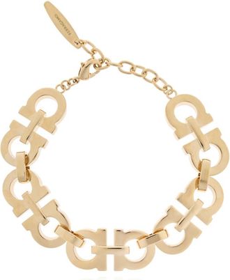 Ferragamo Armband met logo - Dames - Armbanden - Geel - ONE Size - Leer - Accessoires