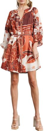 Ciebon Christy Floral Minidress in Brown Multi at Nordstrom, Size X-Small