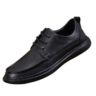 Generic Mens Dress Shoes Black Classic Slip On Oxfords Formal Casual Business Wedding Work Lace-ups (Black,6.5)