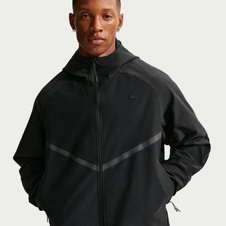Nike Mens Tech Shori Knit Full-Zip Windrunner Jacket in Black | IF1345-010