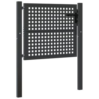 Berkfield Home Garden Gate Anthracite 105x125 cm Steel in Dark Grey
