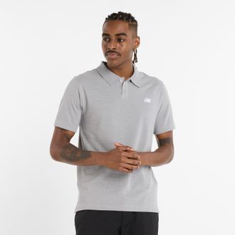New Balance Poloshirt NEW BALANCE Cotton Pique Polo, Herren, Gr. XXL, grau (athletic gre), Obermaterial: 60% Baumwolle, 40% Polyester, Shirts Poloshirt