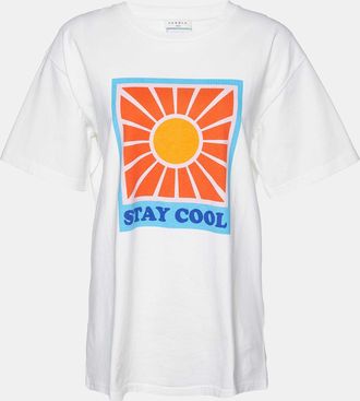 Sandro White Graphic Print Cotton Crew Neck T-Shirt