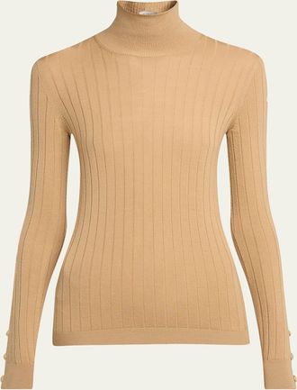 Moncler Wool-Cashmere Turtleneck Sweater
