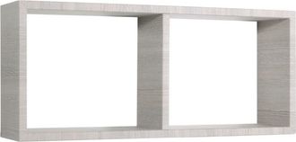 OEM Estante Rectangular De Pared 2 Compartimentos Mod. Morgana Roble Gris