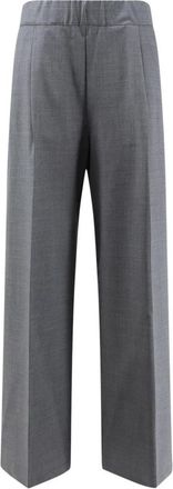 Semicouture Wijde broek - Dames - Wijde Broeken - Grijs - L - Wol - Broeken
