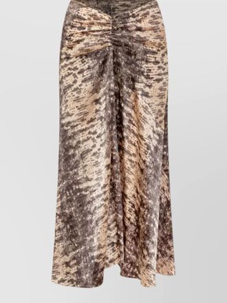 Isabel Marant silk python-print gathered high-waisted skirt