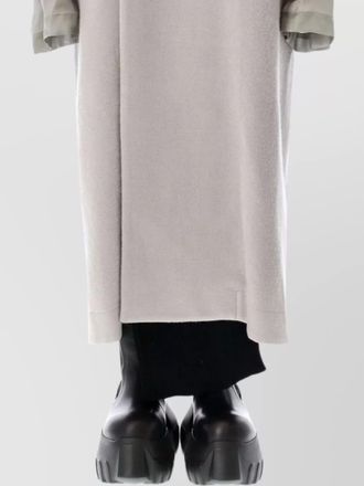 Rick Owens long satin cuff coat with side pockets
