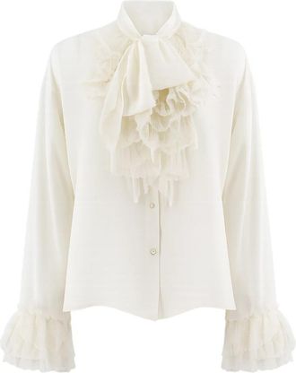 Ermanno Scervino Shirt - Dames - Overhemden - Beige - XS - Overhemden