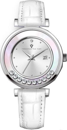 Christian Van Sant Womens Bria Silver Dial Watch