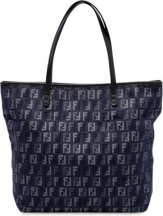 Fendi Pre-owned Fendi Zucchino Denim Tote Ladies SVY7MM3652LKHQM6