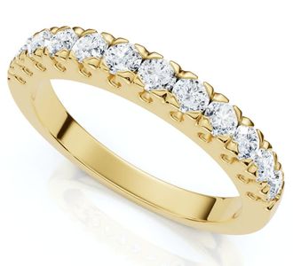 Pompeii3 1/2Ct Pave Diamond Wedding Anniversary Stackable Ring Gold Lab Grown