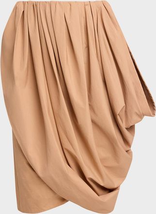 Chlo&eacute; Draped Cotton Knee-Length Skirt