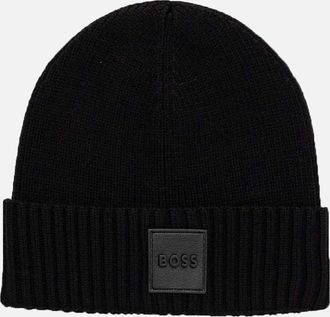 HUGO BOSS Mens Boss Black Flavio Beanie Hat Black - Size: 1 size