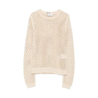 Marella Round-neck Knitwear, female, White, Size: S Round-neck Knitwear