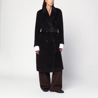 Tagliatore Brown Alpaca Blend Belted Coat