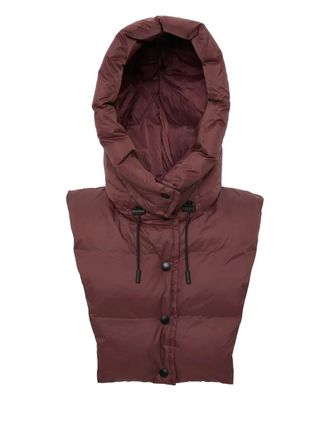 Yves Salomon padded hood bib - Red