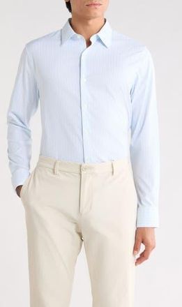 Bonobos Slim Fit Long Sleeve Button-Up Shirt in Light Blue Dundas Stripe at Nordstrom Rack, Size Xx-Large
