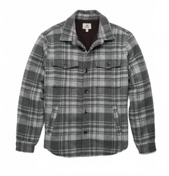 Surfside Supply Mens Skip Sherpa Line Shirt Jacket In Grey Combo