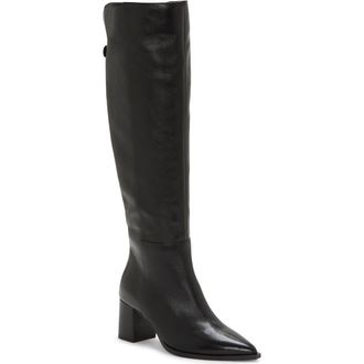 Vince Camuto Lilibet Knee High Boot in Black Cow Milk at Nordstrom Rack, Size 8