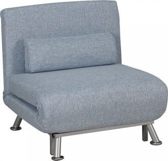 HOMCOM Faux Suede 5-Position Futon Single Sofa Bed Blue - Home Living | TJ Hughes