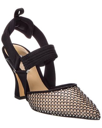 Fendi Fendi Colibri Mesh & Suede Slingback Pump