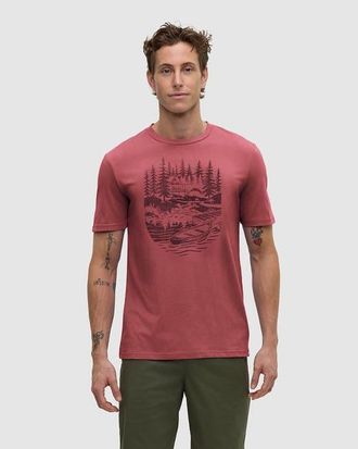 tentree Getaway T-Shirt in Rosewood/graphite at Nordstrom, Size Xx-Large