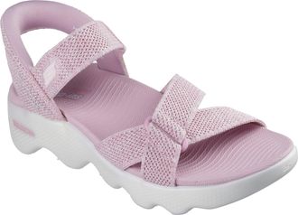 Skechers Womens On-The-go Massage Fit Sandal Hands Free Slip-ins W/Heathered Knit Fisherman, Pink, 4 UK