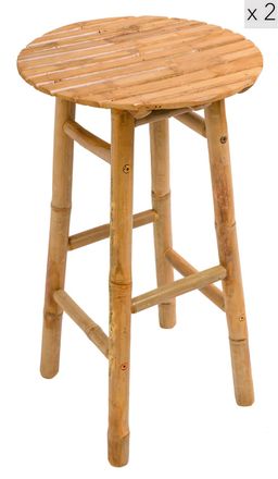 Nordlys Set 2 taburetes altos en madera de bamb&uacute;