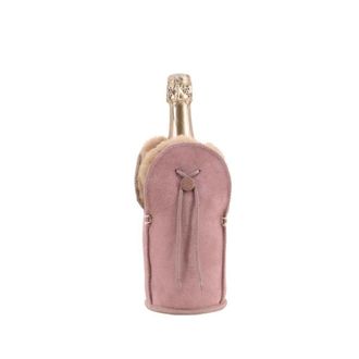 Kywie Funda botella champ&aacute;n piel de oveja aut&eacute;ntica rosa