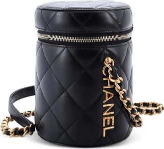 Chanel Side Note Vanity Case Quilted Lambskin Small crossbody bag - Zwart