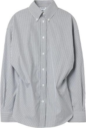Filippa K Hourglass Microcheck Shirt - Dames - Overhemden - Wit - L - Katoen - Overhemden