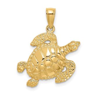 Diamond2Deal 10k Yellow Gold Turtle Pendant